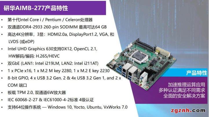 研華Mini-ITX AIMB-277287新品上市！搭載第10代Intel Core處理器 密集型AI加速推理運(yùn)算應(yīng)